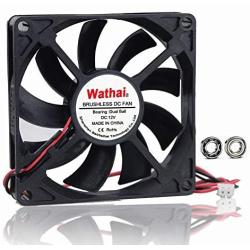 Wathai DC Coolng Fan 80x80x15mm 80mm 12V Dual Ball Bearing Brushless Case Cooler Fans