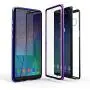 Compatible with Samsung Galaxy Note 8 Case, Jonwelsy 360 Degree Front and Back Transparent Tempered Glass Cover, Strong Magnetic Adsorption Technology Metal Bumper (Blue)