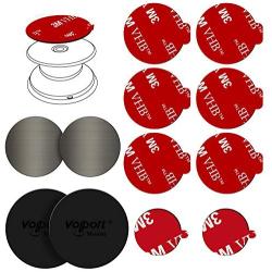 VOLPORT Extra 3M Super Sticky Adhesive and Phone Magnet Sticker Disc Replacement Strong for Reusing Grip Stand Socket Base, Circle Double Sided Car Mount 3M Tape Glue Pads Round Magic Metal Plate Disk