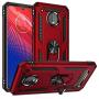 Rebex Compatible with Moto Z4 Case,Moto Z4 Play Case,Moto z4 Force Case Cover, Tough Heavy Protective 360 Metal Rotating Ring Kickstand Holder Grip Magnetic Metal Armor Heavy Duty Shockproof (Red)