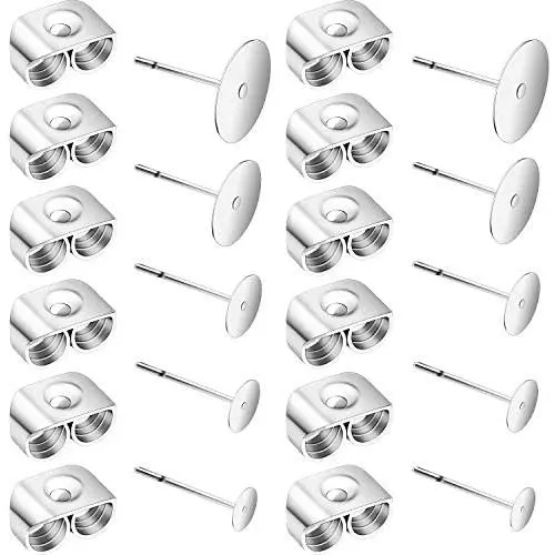 250 Pairs (500 Pieces) 4mm,5mm,6mm,8mm,10mm Stainless Steel Earring Posts Flat Pad Blank Stud Earrings with Butterfly Earring Backs for DIY Earring Making Findings, Silver 250 Pairs (500 Pieces) 4mm,5mm,6mm,8mm,10mm Stainless Steel Earring Posts Flat Pad Blank Stud Earrings with Butterfly Earring Backs for DIY Earring Making Findings, Silver