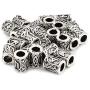 Yahpetes Hair Beads 24 Pcs Viking Rune Beads Sliver Norse Rings 0.51'' Norse Rings Original Viking Runes Charms Beads for Bracelets Paracord Pendant Necklace DIY for Beard Hair