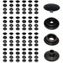 104pcs 15MM Plated Steel Snaps Fastener Snap Press Stud Cap Button Marine Boat Canvas Gunmetal Black (4 Components, 26pcs for Each)