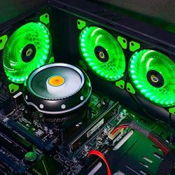 CONISY 120mm PC Case Cooling Fan Super Silent Computer LED High Airflow Cooler Fans - Green (2 Pack)