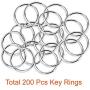 Paxcoo 200Pcs Split Key Rings Bulk for Keychain and Crafts (25mm)