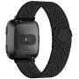 POY Bands Compatible for Fitbit Versa 2/Fitbit Versa/Fitbit Versa Lite for Women Men, Metal Stainless Steel Mesh Loop Replacement Strap for Versa,Black Small