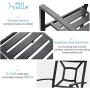 PHI VILLA Patio Dining Chair Metal Arm Chairs for Indoor ＆ Outdoor, 2 Pack - Black