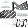 PHI VILLA Metal Patio Dining Chairs Set of 4 Pack with Armrest for Kitchen,Backyard,Balcony - Black Outdoor Furniture