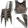 JUMMICO Metal Dining Chair Stackable Industrial Vintage Kitchen Chairs Indoor-Outdoor Bistro Cafe Side Chairs with Back and Wooden Seat Set of 4 (Gun)