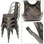JUMMICO Metal Dining Chair Stackable Industrial Vintage Kitchen Chairs Indoor-Outdoor Bistro Cafe Side Chairs with Back and Wooden Seat Set of 4 (Gun) JUMMICO Metal Dining Chair Stackable Industrial Vintage Kitchen Chairs Indoor-Outdoor Bistro Cafe Side Chairs with Back and Wooden Seat Set of 4 (Gun)