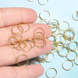 Waltz&F 10mm Golden Chandelier Connectors Split Ring Clips Pins for Fastening Crystals Parts, Chandelier Replacements 100pcs