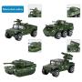 Hautton Diecast Military Toy Vehicles, 6 Pack Alloy Metal Army Toys Model Cars Playset Tank, Panzer, Attack Helicopter, Anti-air Vehicle, Scout Helicopter for Kids Boys Toddlers