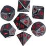 Frienda Zinc Alloy Metal Polyhedral 7-Die Dice Set for Dungeons and Dragons RPG Dice Gaming D&D Math Teaching, d20, d12, 2 Pieces d10 (00-90 and 0-9), d8, d6 and d4