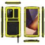 Compatible with Samsung Galaxy Note 20 Ultra Metal Case, Military Grade Drop Tested Heavy Duty Full Body Protective with Screen Protector Built-in Shockproof Dustproof Case(Note 20 Ultra Yellow)