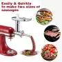 Metal Food Grinder Attachments for KitchenAid Stand Mixers, Meat Grinder, Sausage Stuffer Includes Two Sausage Stuffer Tubes, Durable Perfect Attachment for KitchenAid Mixers, Sliver Metal Food Grinder Attachments for KitchenAid Stand Mixers, Meat Grinder, Sausage Stuffer Includes Two Sausage Stuffer Tubes, Durable Perfect Attachment for KitchenAid Mixers, Sliver