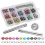 LIHAO 360 Pieces 3/16 Inch Metal Eyelets Grommets Kit - 12 Colors for Shoes Canvas Clothes Crafting