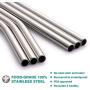 Reusable Smoothie Straws and Milkshake Straws with Silicone Tips , 9mm/0.35'' Stainless Steel Wide Straws, Hiware 6 Pack 10'' Metal Straws for Smoothies, Milkshakes, Jumbo Drinks with 2 Cleaning Brushes