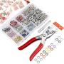 200 Sets Snap Fasteners Kit Tool, Yofuly 10 Colors 9.5mm Metal Snap Buttons Rings with Fastener Pliers Press Tool Kit Snap Button for Sewing and Crafting