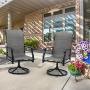 Sophia & William Patio Dining Chairs Set of 2 Metal Swivel Chairs Padded Textilene Outdoor Furniture Set for Lawn Garden Backyard Weather Resistant