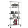 Seville Classics UltraDurable Commercial-Grade 5-Tier NSF-Certified Wire Shelving with Wheels, 36'' W x 18'' D x 72'' H, x x, Plated Steel