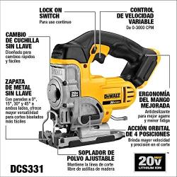 DEWALT 20V Max Jig Saw, Tool Only (DCS331B),Yellow