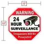 Signs Authority Reflective Warning 24 Hour Surveillance No Trespassing Metal Sign for Home Business Video Security CCTV Camera 12” by 12” Aluminum