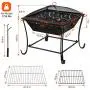 Finether Outdoor Fire Pit 24 Metal Fire Bowl BBQ Grill with Mesh Spark Screen Cover, Patio Backyard Beach Picnic Camping etc. Finether Outdoor Fire Pit 24 Metal Fire Bowl BBQ Grill with Mesh Spark Screen Cover, Patio Backyard Beach Picnic Camping etc.