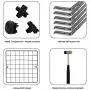 C&AHOME Metal Wire Cube Storage Organizer, Closet Cabinet, DIY Book Shelf, Large and Small Style Divider Ideal Design for Closet, Bedroom, Living Room, Office Black ZLW309B