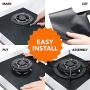 10 pack, gas stove protector, stove burner liners, stovetop range protectors, set top burner covers black, size 10.6” x 10.6”  non stick reusable cover easy to clean, double thickness