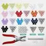 SUNTA 210 Sets 10 Colors Snap Fasteners Kit, 9.5MM Metal Snap Buttons Kit with Snap Pliers Press Tool for Clothing Sewing and Crafting