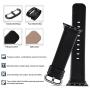 Fullmosa Compatible Apple Watch Band 42mm 44mm 40mm 38mm Leather Compatible iWatch Band/Strap Compatible Apple Watch SE & Series 6 5 4 3 2 1, 42mm 44mm Space Grey + Gunmetal Buckle