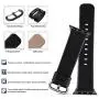 Fullmosa Compatible Apple Watch Band 38mm 40mm 42mm 44mm Leather Compatible iWatch Band/Strap Compatible Apple Watch SE & Series 6 5 4 3 2 1, 38mm 40mm Black + Gunmetal Buckle