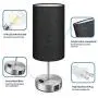 Black Touch Control Table Lamp Set of 2, with 2 USB Charging Ports&AC Outlet, 3-Way Dimmable Bedside Nightstand Lamps with Fabric Lampshade for Reading, Bedroom, Living Room, A19 LED Bulbs Included