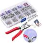 200 Sets Snap Fasteners Kit Tool, Metal Snap Buttons Rings with Fastener Pliers Press Tool Kit for Clothing 10 Colors 9.5mm by cenoz