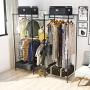 VIPEK 5 Tiers Wire Garment Rack Heavy Duty Clothes Rack Portable Clothes Wardrobe Compact Extra Large Armoire Storage Rack Metal Clothing Rack, 74.4''L x 17.7''W x 76.8''H, Max Load 595.35LBS, Black