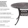 Kinger Home 5-Piece Cast Aluminum Patio Dining Set w/ 4 Chairs, Umbrella Hole, Lattice Weave Design - Antique Brown