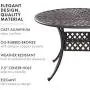 Kinger Home 5-Piece Cast Aluminum Patio Dining Set w/ 4 Chairs, Umbrella Hole, Lattice Weave Design - Antique Brown Kinger Home 5-Piece Cast Aluminum Patio Dining Set w/ 4 Chairs, Umbrella Hole, Lattice Weave Design - Antique Brown