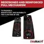 T1A Pair of Rear Door Handle Replacements for 1999-2007 Chevy Silverado and GMC Sierra, Fits Left Driver and Right Passenger Side of Extended Cab, Black Color, T1A-15758171 15758172