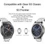 Shangpule Compatible Gear S3 bands, Galaxy Watch 3 45mm Band Galaxy Watch 46mm Bands, 22mm Stainless Steel Metal Replacement Strap Bracelet Compatible Samsung Gear S3 Classic and S3 Frontier Smartwatch (Silver + Gold)