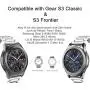 Shangpule Compatible Gear S3 bands, Galaxy Watch 3 45mm Band Galaxy Watch 46mm Bands, 22mm Stainless Steel Metal Replacement Strap Bracelet Compatible Samsung Gear S3 Classic and S3 Frontier Smartwatch (Silver + Gold) Shangpule Compatible Gear S3 bands, Galaxy Watch 3 45mm Band Galaxy Watch 46mm Bands, 22mm Stainless Steel Metal Replacement Strap Bracelet Compatible Samsung Gear S3 Classic and S3 Frontier Smartwatch (Silver + Gold)