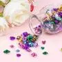 600 Pieces Mixed Color 3-Size Aluminum Rose Flower Tiny Metal Beads Jewelry Making DIY Craft
