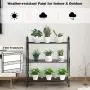 Giantex 3-Tier Metal Plant Stand, Scrollwork Design, Indoor & Outdoor Flower Rack, Multifunctional Home Storage Organizer Shelf, Pot Holder with Built-in Handles (Black)