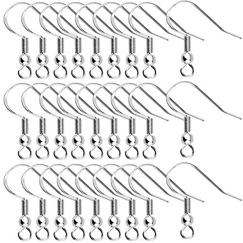 Agreatca 80 Pcs(40 Pairs) 925 Sterling Silver Earring Hooks, Earring Parts Wire Hooks Jewelry DIY Making