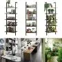 HOMFA 5-Tier Industrial Ladder Shelf Against The Wall, 72.6 Inches Display Storage Rack Plant Flower Stand Utility Organizer Bookshelf Wood Look Accent Metal Frame Furniture Home Office HOMFA 5-Tier Industrial Ladder Shelf Against The Wall, 72.6 Inches Display Storage Rack Plant Flower Stand Utility Organizer Bookshelf Wood Look Accent Metal Frame Furniture Home Office
