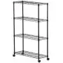 Sandusky MWS361454 Mobile Commercial Wire Shelving, 54'' Height x 36'' Width x 14'' Depth, 4 Shelves, Black Sandusky MWS361454 Mobile Commercial Wire Shelving, 54'' Height x 36'' Width x 14'' Depth, 4 Shelves, Black