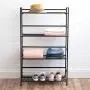 Flipshelf Folding Metal Bookcase-Small Space Solution-No Assembly-Home, Kitchen, Bathroom and Office Black, 4 Shelves, Wide Flipshelf Folding Metal Bookcase-Small Space Solution-No Assembly-Home, Kitchen, Bathroom and Office Black, 4 Shelves, Wide
