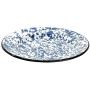 Red Co. Enamelware Metal Classic 10 inch Round Dinner Plate, Navy Blue Marble/Black Rim - Splatter Design - Set of 4