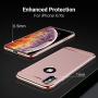 TORRAS Lock Series for iPhone X Case/for iPhone Xs Case 3-in-1 Luxury Anti-Scratch Hard Cover with Electroplated Frame Phone for iPhone Xs/X, Rose Gold