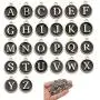 2 Sets(52pcs) Black Cute Mixed Letter Beads Metal Letter Charms Enamel Initial Charms Wholesale Double Sided Alphabet Charms for Necklace and Bracelet Making Craft Supplier (HM452)
