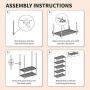 EFINE USA 5-Shelf Shelving Units and Storage on 3 Wheels, Adjustable Heavy Duty Carbon Steel Wire Shelving Unit for Garage, Kitchen, Office (30W x 14D x 63.7H)
